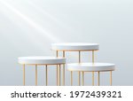 luxury white  gold cylinder... | Shutterstock .eps vector #1972439321