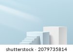 realistic 3d white and blue... | Shutterstock .eps vector #2079735814