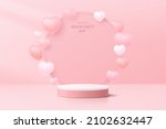 realistic pink 3d cylinder... | Shutterstock .eps vector #2102632447