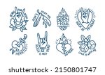 rockabilly tattoo designs with... | Shutterstock .eps vector #2150801747