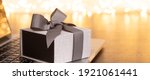 gift box on laptop keyboard on... | Shutterstock . vector #1921061441