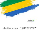 stylish brush flag of gabon.... | Shutterstock .eps vector #1905277927