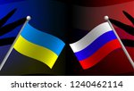 the flags of russia and ukraine ... | Shutterstock .eps vector #1240462114