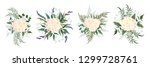 set of vector bouquets of... | Shutterstock .eps vector #1299728761