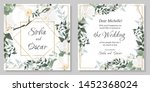 vector floral template for... | Shutterstock .eps vector #1452368024