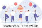 corporate party. employee s... | Shutterstock .eps vector #1741596731