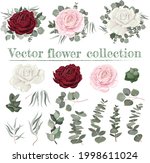vector floral compositions. red ... | Shutterstock .eps vector #1998611024