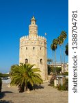 Small photo of Seville,Spain-12 22 2015:The Torre del Oro (The Golden Tower) is a dodecagonal military watchtower, erected by the Almohad Caliphate in order to control access to Seville via the Guadalquivir river.