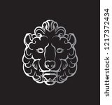 gothic lion head. vector image... | Shutterstock .eps vector #1217372434