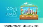 trip to europe. travel to... | Shutterstock .eps vector #380312701