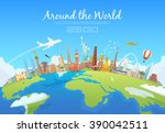 travel to world. road trip.... | Shutterstock .eps vector #390042511