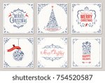 ornate square winter holidays... | Shutterstock .eps vector #754520587
