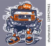 zombie cassette cartoon... | Shutterstock .eps vector #1289429461