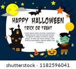 halloween background with... | Shutterstock .eps vector #1182596041