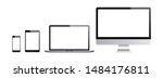 set of computer  laptop in a... | Shutterstock .eps vector #1484176811