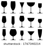 set of glass for wine. food set ... | Shutterstock .eps vector #1767340214