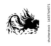 dragon horse shillouete vector... | Shutterstock .eps vector #1635764071