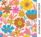 floral seamless pattern made of ... | Shutterstock .eps vector #2091158284