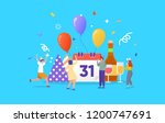 people celebrating new year or... | Shutterstock .eps vector #1200747691