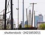 Small photo of Decrepit industry and infrastructure frame the downtown skyline of Kansas City, Missouri, USA.