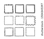 handdrawn square doodle frame... | Shutterstock .eps vector #1504345397