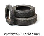 Old Tire On White Background