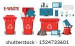 red recycle garbage bin for e... | Shutterstock .eps vector #1524733601