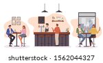 people having fun  sitting and... | Shutterstock .eps vector #1562044327