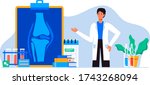 doctors research human bones ... | Shutterstock .eps vector #1743268094