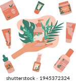 skin care routine. natural eco... | Shutterstock .eps vector #1945372324