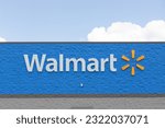 Small photo of Lawton, OK USA - Jul 22, 2020: Newly Painted Walmart Store Building and Sign