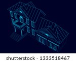 wireframe of the house of the... | Shutterstock .eps vector #1333518467