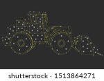 outline of a bulldozer from... | Shutterstock . vector #1513864271