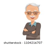 elderly man smiling. old man's... | Shutterstock .eps vector #1104216707