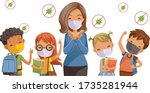 back to school for new normal... | Shutterstock .eps vector #1735281944