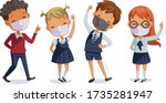 back to school for new normal... | Shutterstock .eps vector #1735281947