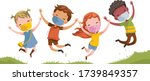  boys and girls are playing... | Shutterstock .eps vector #1739849357