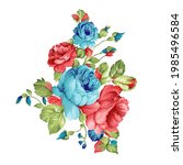 simple watercolor flower bunch... | Shutterstock .eps vector #1985496584