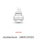 the car carries a christmas... | Shutterstock .eps vector #1869119101