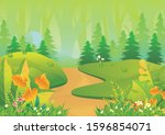 tropical landscape vector... | Shutterstock .eps vector #1596854071