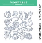 vegetable doodle icon set ... | Shutterstock .eps vector #1760985524