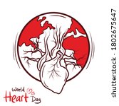 world heart day design with... | Shutterstock .eps vector #1802675647