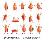 Pests Cockroach Vector Icons...