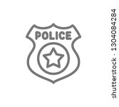 police badge line icon. | Shutterstock .eps vector #1304084284