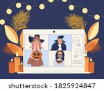people in costumes on laptop... | Shutterstock .eps vector #1825924847