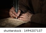 Mevieval Writer Hands With...