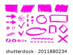 pink marker highlighter shapes  ... | Shutterstock .eps vector #2011880234