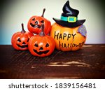 happy halloween orange pumpkin... | Shutterstock . vector #1839156481