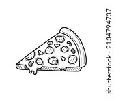pizza vector illustration with... | Shutterstock .eps vector #2134794737