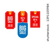 set of sale tags with text. red ... | Shutterstock .eps vector #1391105984